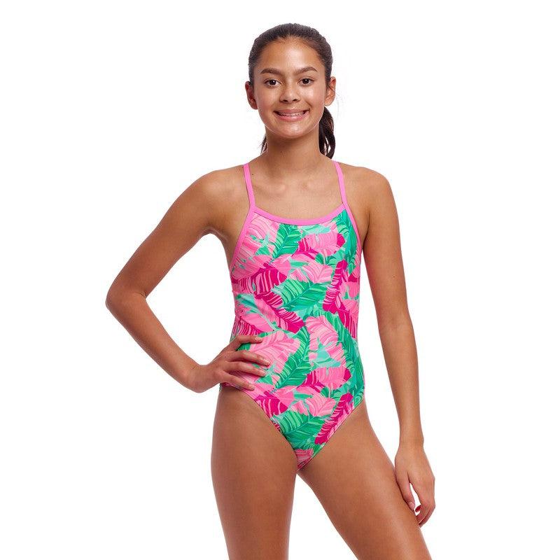 Funkita Girls Single Strap One Piece | Tropic Palm-Swimwear-Funkita-8-Tropic Palm-Ashlee Grace Activewear & Swimwear Online