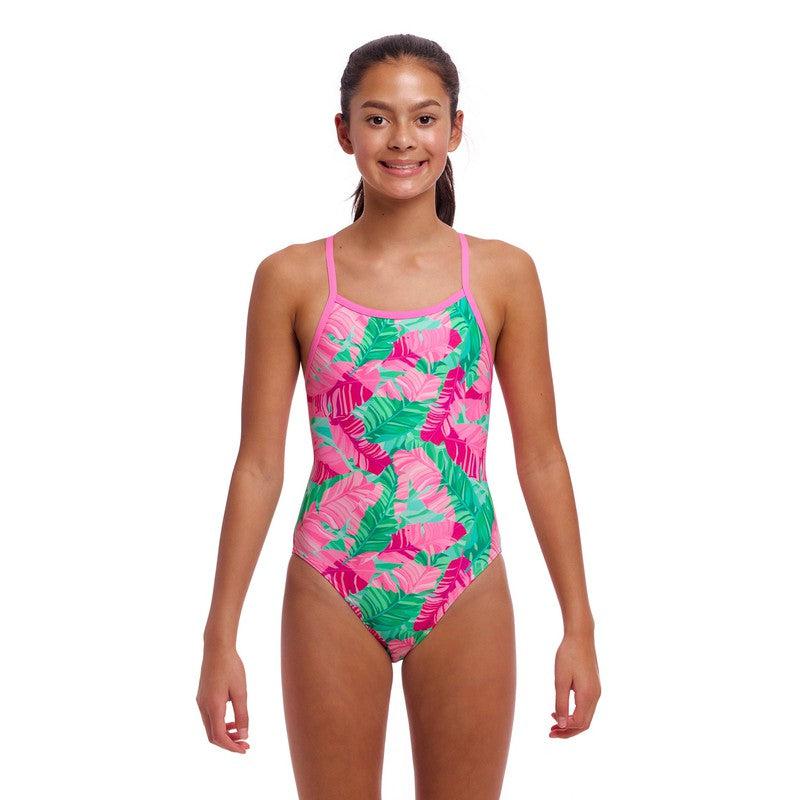 Funkita Girls Single Strap One Piece | Tropic Palm-Swimwear-Funkita-8-Tropic Palm-Ashlee Grace Activewear & Swimwear Online