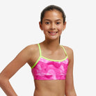 Funkita Girls Swim Crop Top | Pink Caps-Swimwear-Funkita-8-Pink Caps-Ashlee Grace Activewear & Swimwear Online