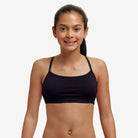 Funkita Girls Swim Crop Top | Still Black-Swimwear-Funkita-8-Still Black-Ashlee Grace Activewear & Swimwear Online