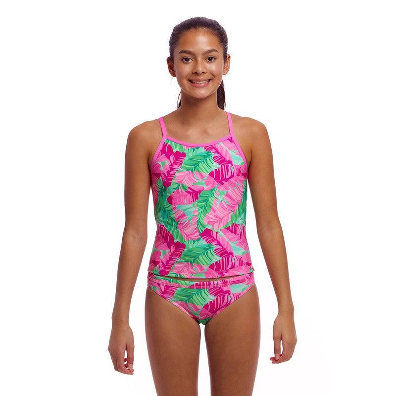 Funkita Girls Swim Steady Tankini + Brief | Tropic Palm-Swimwear-Funkita-8-Tropic Palm-Ashlee Grace Activewear & Swimwear Online