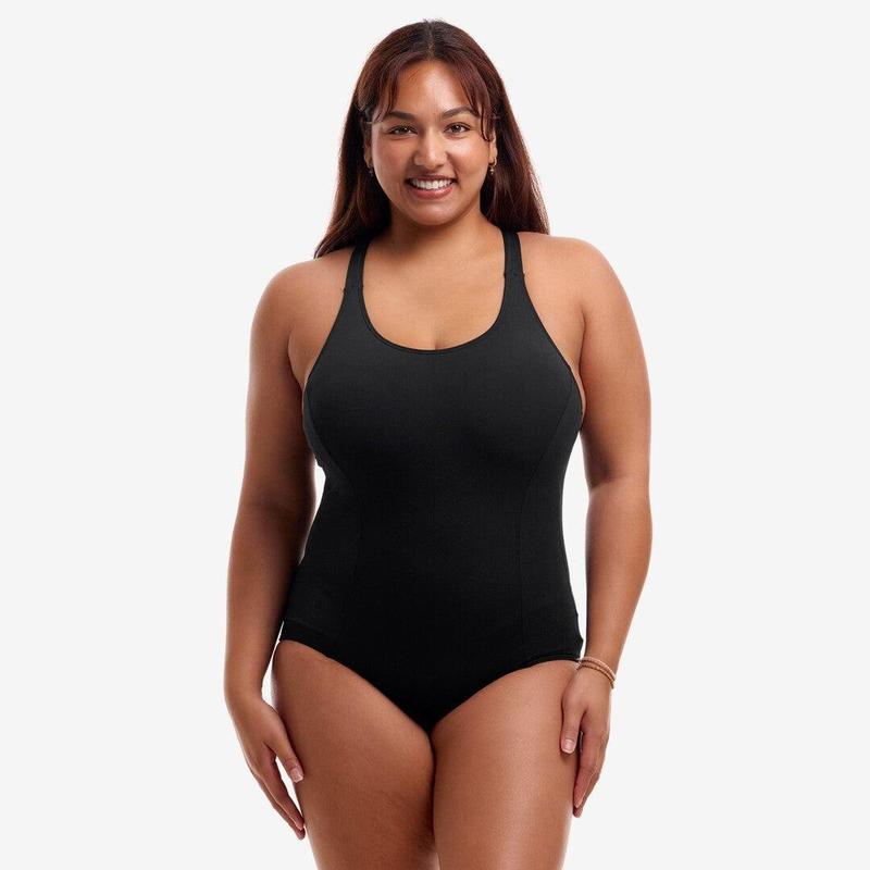 Funkita Ladies Brace Me Back One Piece | Still Black-Swimwear-Funkita-10-Still Black-Ashlee Grace Activewear & Swimwear Online
