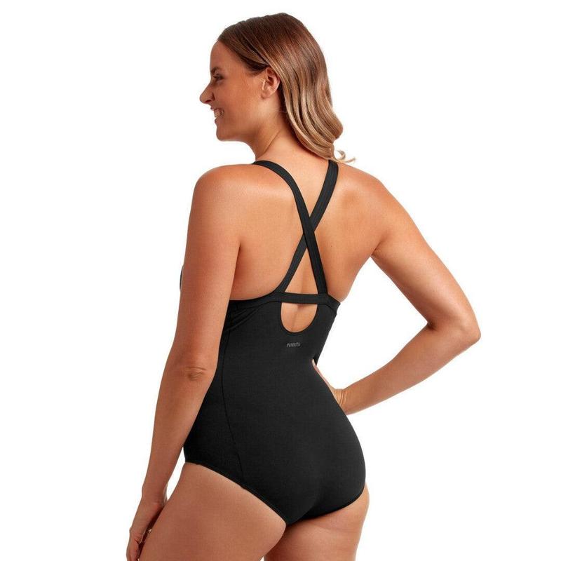 Funkita Ladies Brace Me Back One Piece | Still Black-Swimwear-Funkita-10-Still Black-Ashlee Grace Activewear & Swimwear Online