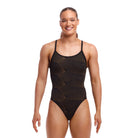 Funkita Ladies Diamond Back One Piece | Gold Weaver-Swimwear-Funkita-6-Gold Weaver-Ashlee Grace Activewear & Swimwear Online