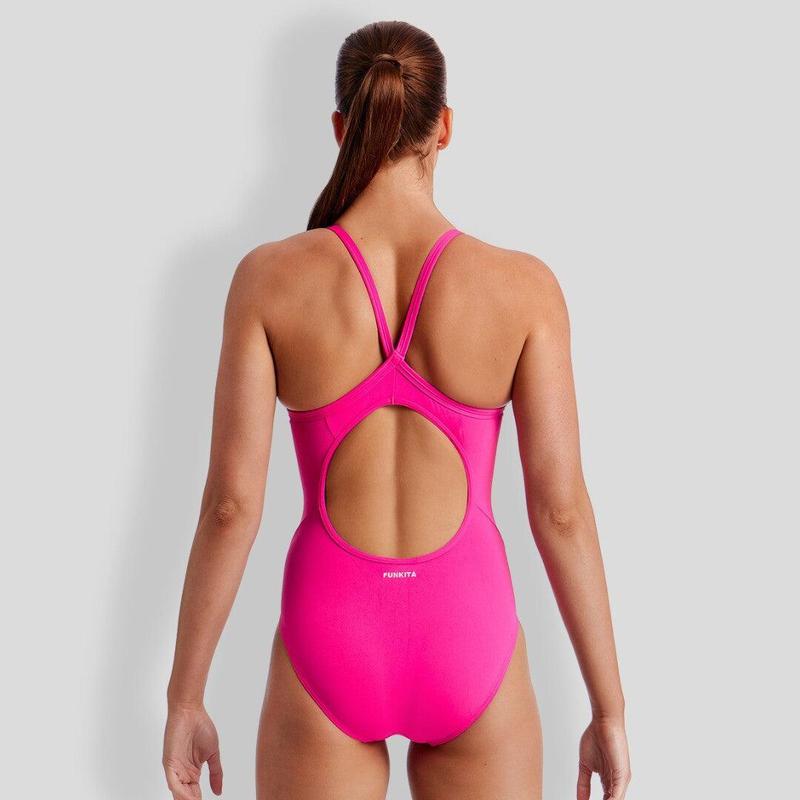 Funkita Ladies Diamond Back One Piece | Still Pink-Swimwear-Funkita-6-Still Pink-Ashlee Grace Activewear & Swimwear Online