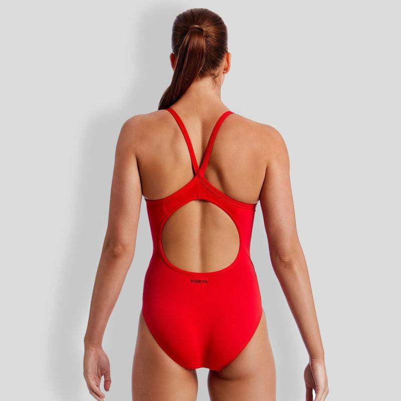 Funkita Ladies Diamond Back One Piece | Still Red-Swimwear-Funkita-6-Still Red-Ashlee Grace Activewear & Swimwear Online