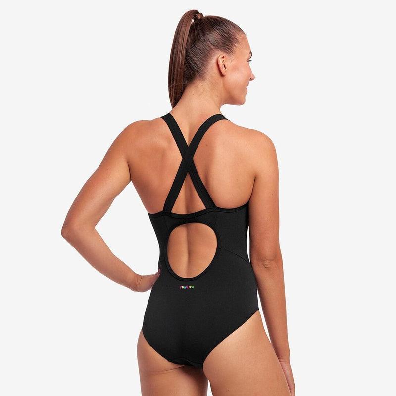 Funkita Ladies Eclipse One Piece | Still Black-Swimwear-Funkita-8-Still Black-Ashlee Grace Activewear & Swimwear Online