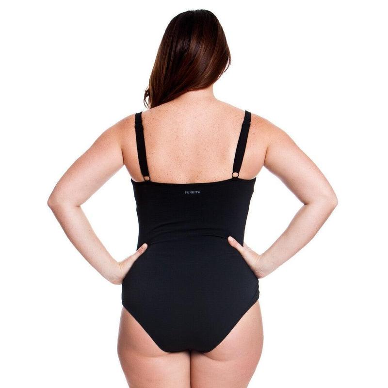 Funkita Ladies Ruched One Piece | Still Black-Swimwear-Funkita-10-Still Black-Ashlee Grace Activewear & Swimwear Online