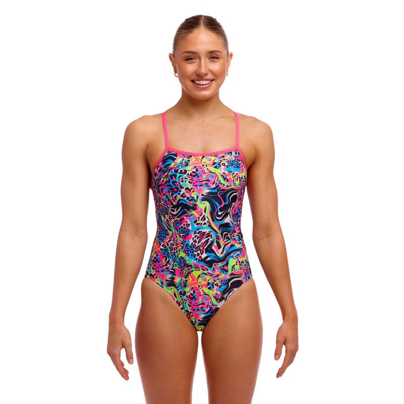 Funkita Ladies Single Strap One Piece | Lolly Leopard-Swimwear-Funkita-6-Lolly Leopard-Ashlee Grace Activewear & Swimwear Online