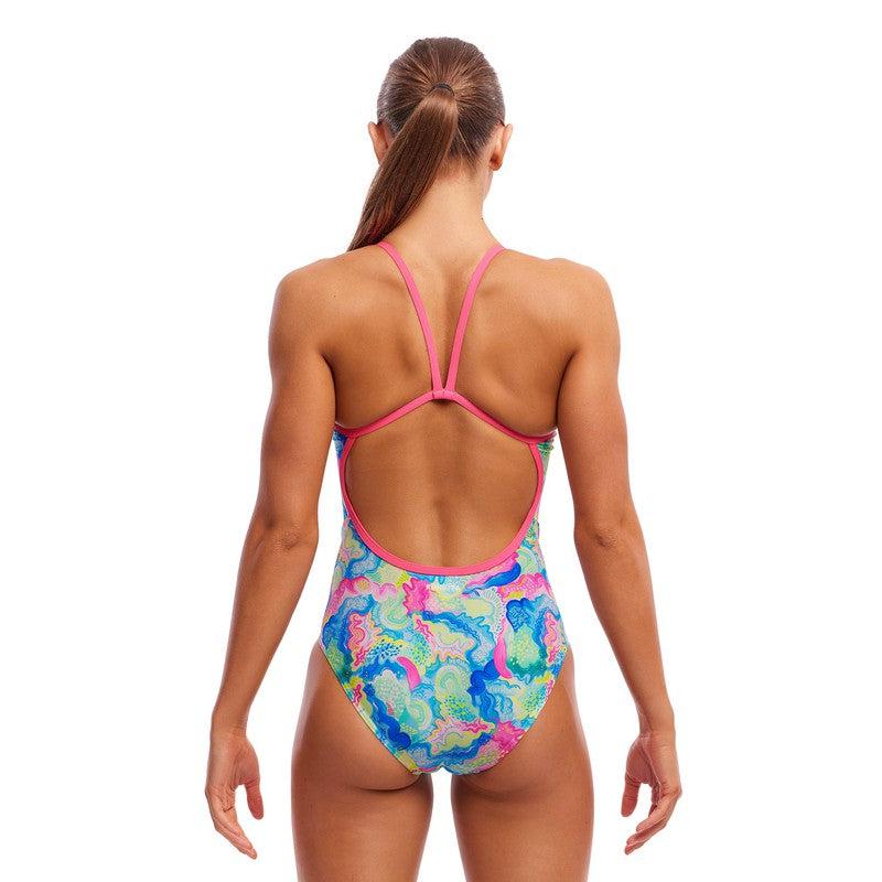 Funkita Ladies Single Strap One Piece | Olive Oily-Swimwear-Funkita-6-Olive Oily-Ashlee Grace Activewear & Swimwear Online