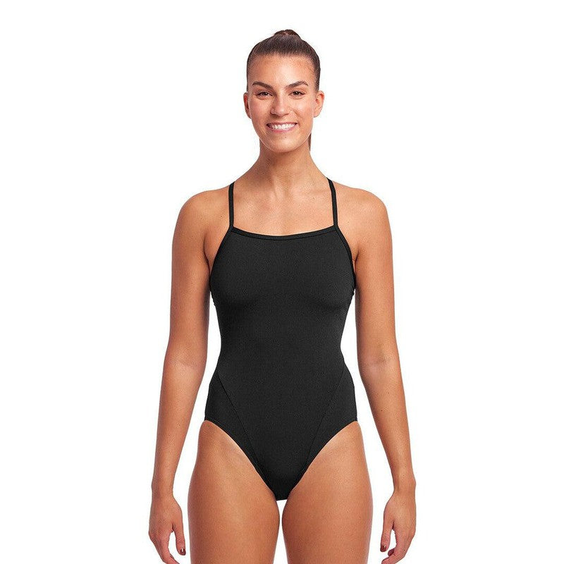 Funkita Ladies Single Strap One Piece | Still Black-Swimwear-Funkita-6-Still Black-Ashlee Grace Activewear & Swimwear Online