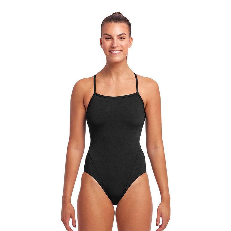 Funkita Ladies Single Strap One Piece | Still Black-Swimwear-Funkita-6-Still Black-Ashlee Grace Activewear & Swimwear Online