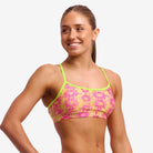 Funkita Ladies Swim Crop Top | Poison Pink-Swimwear-Funkita-8-Poison Pink-Ashlee Grace Activewear & Swimwear Online