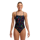 Funkita Ladies Swim Secure One Piece | Doodles-Swimwear-Funkita-6-Be Positive-Ashlee Grace Activewear & Swimwear Online