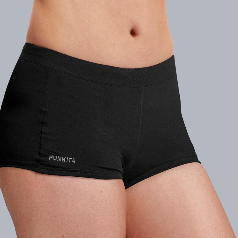 Funkita Ladies Swim Short | Still Black-Swimwear-Funkita-10-Still Black-Ashlee Grace Activewear & Swimwear Online