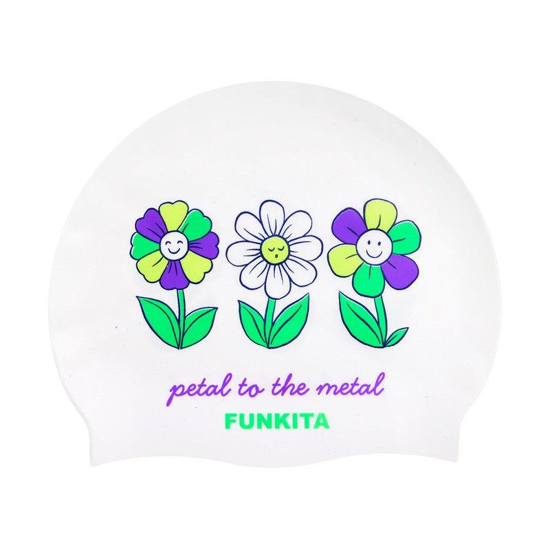 Funkita Silicone Swim Cap | Petal To The Metal-Swim Caps-Funkita-ONE SIZE-Petal To The Metal-Ashlee Grace Activewear & Swimwear Online