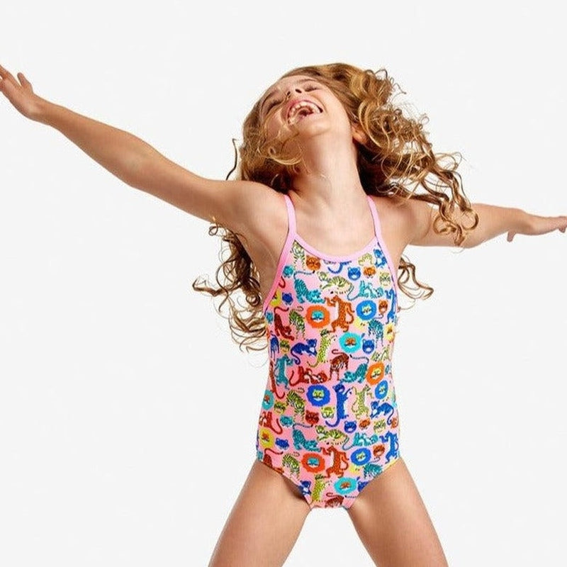 Funkita Toddler Girls Printed One Piece | Feline Fiesta-Swimwear-Funkita-2-Feline Fiesta-Ashlee Grace Activewear & Swimwear Online