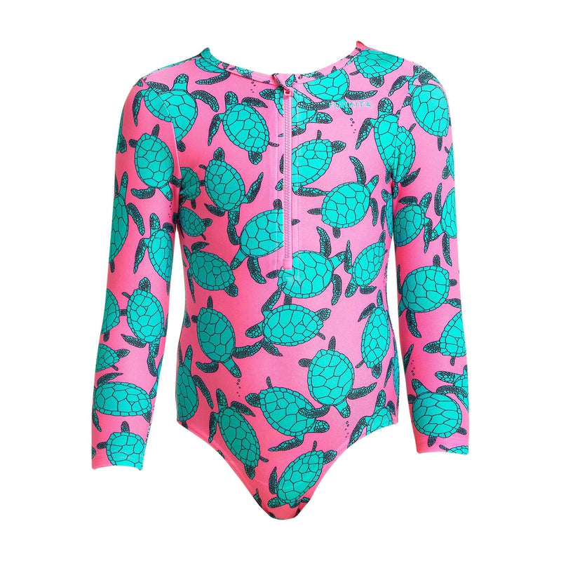 Funkita Toddler Girls Sun Cover One Piece | Paddling Pink-Swimwear-Funkita-1-Paddling Pink-Ashlee Grace Activewear & Swimwear Online