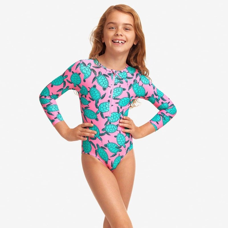 Funkita Toddler Girls Sun Cover One Piece | Paddling Pink-Swimwear-Funkita-1-Paddling Pink-Ashlee Grace Activewear & Swimwear Online