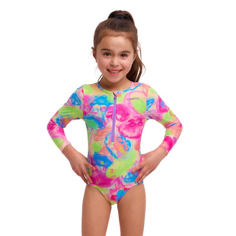 Funkita Toddler Girls Sun Cover One Piece | Sweet Sting-Swimwear-Funkita-1-Sweet Sting-Ashlee Grace Activewear & Swimwear Online