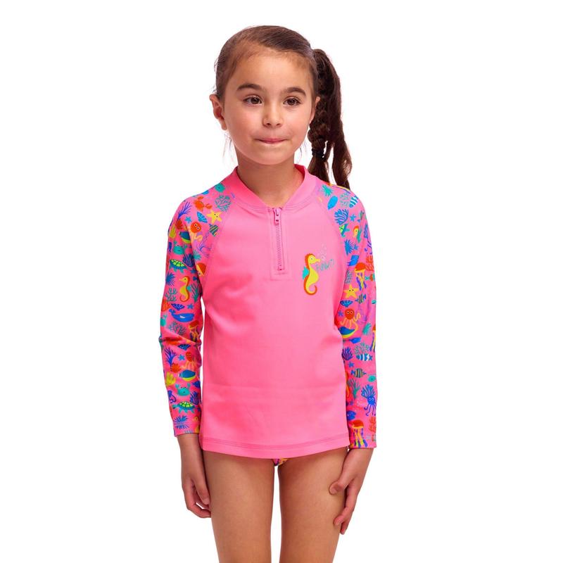 Funkita Toddler Girls Zippy Rash Vest | Fishilicious-Rashie-Funkita-2-Fishilicious-Ashlee Grace Activewear & Swimwear Online