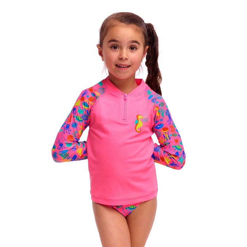 Funkita Toddler Girls Zippy Rash Vest | Fishilicious-Rashie-Funkita-2-Fishilicious-Ashlee Grace Activewear & Swimwear Online