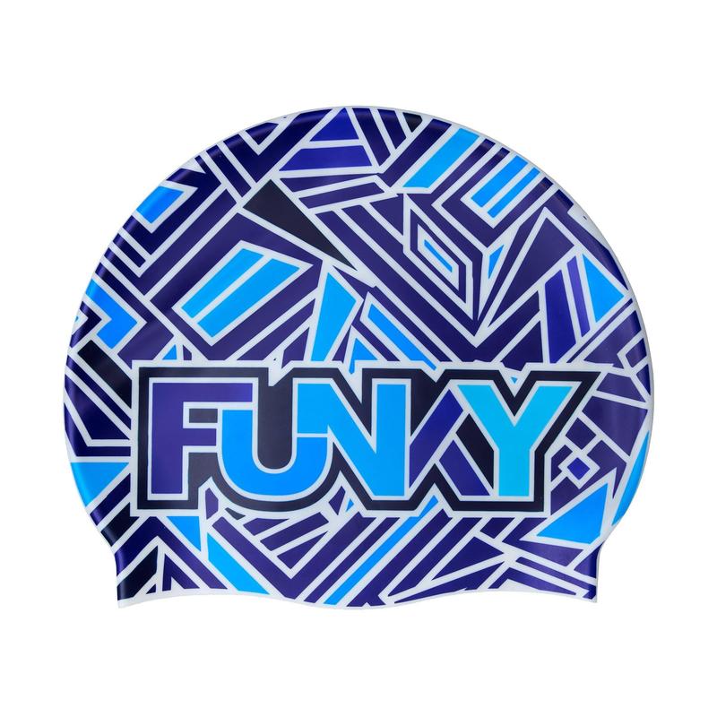 Funky Silicone Swim Cap | Blue Bits-Swim Caps-Funky-ONE SIZE-Blue Bits-Ashlee Grace Activewear & Swimwear Online