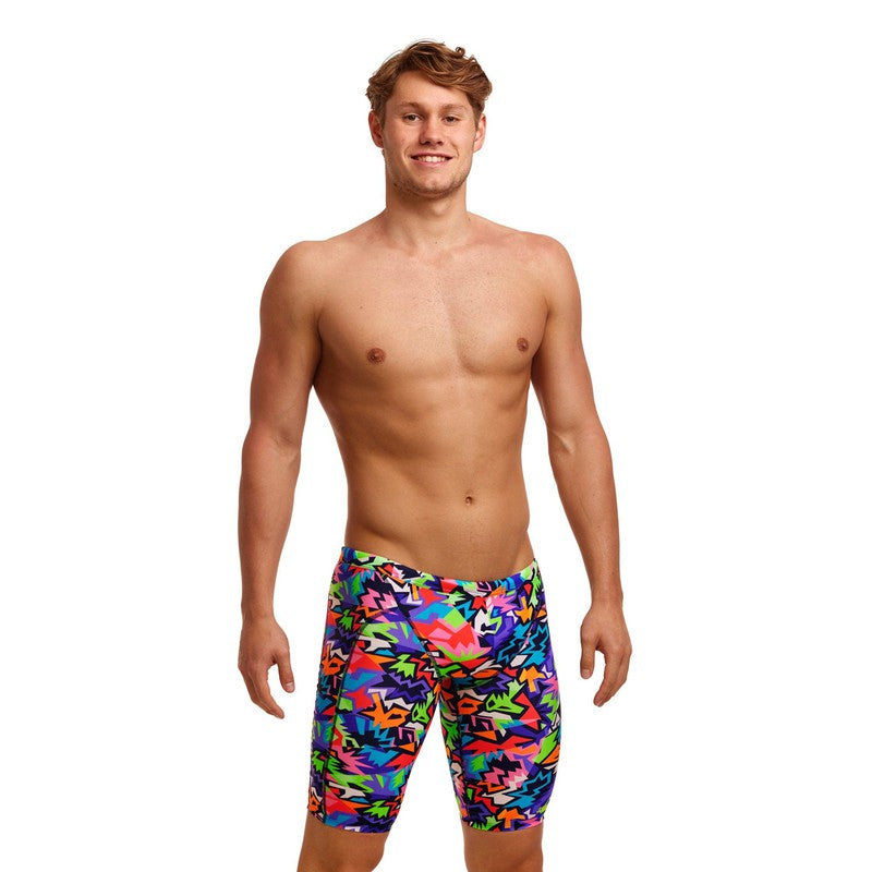 Funky Trunks Mens Training Jammers | Sharp Edges-Swimwear-Funky Trunks-30-Saw Sea-Ashlee Grace Activewear & Swimwear Online