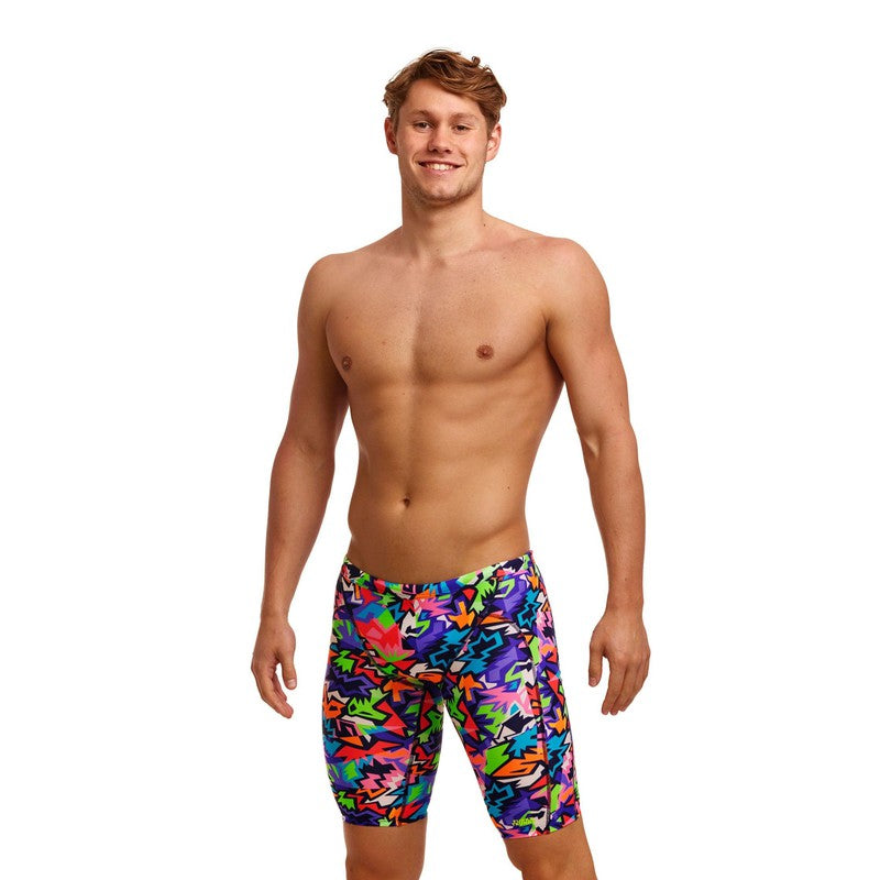 Funky Trunks Mens Training Jammers | Sharp Edges-Swimwear-Funky Trunks-30-Saw Sea-Ashlee Grace Activewear & Swimwear Online