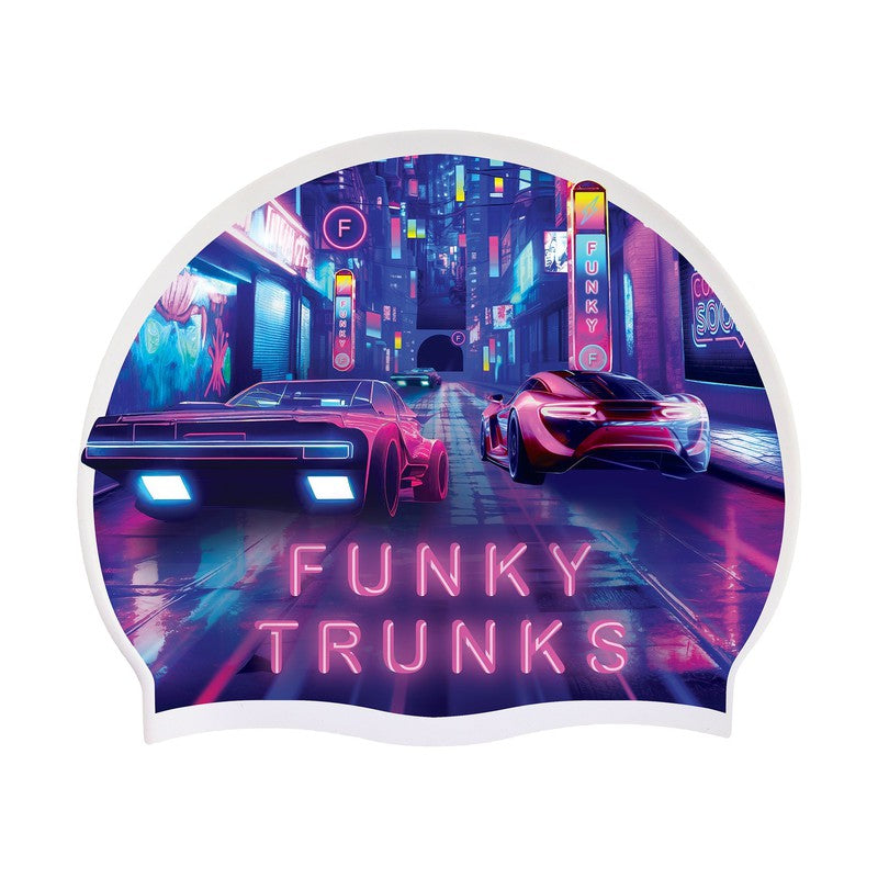 Funky Trunks Silicone Swim Cap | Cyber City-Swim Caps-Funky Trunks-ONE SIZE-Cyber City-Ashlee Grace Activewear & Swimwear Online