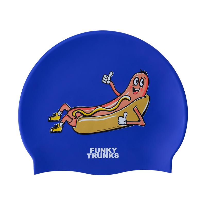 Funky Trunks Silicone Swim Cap | Hot Dawg-Swim Caps-Funky Trunks-ONE SIZE-Hot Dawg-Ashlee Grace Activewear & Swimwear Online