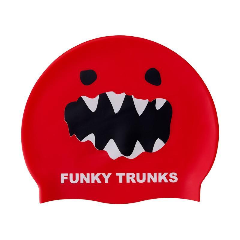 Funky Trunks Silicone Swim Cap | Red Monster-Swim Caps-Funky Trunks-ONE SIZE-Red Monster-Ashlee Grace Activewear & Swimwear Online