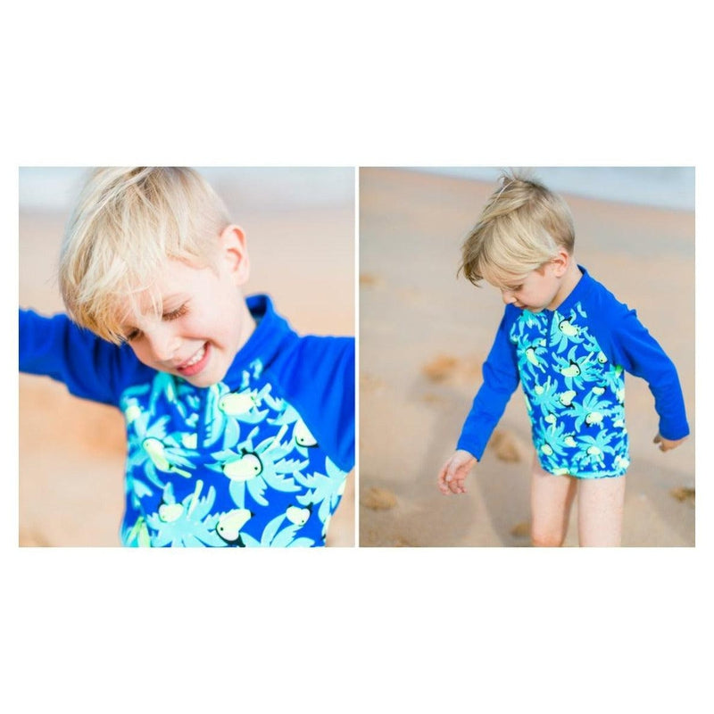 Funky Trunks Toddler Boys Zippy Rash Vest | Bird Brain-Rashie-Funky Trunks-2-Bird Brain-Ashlee Grace Activewear & Swimwear Online