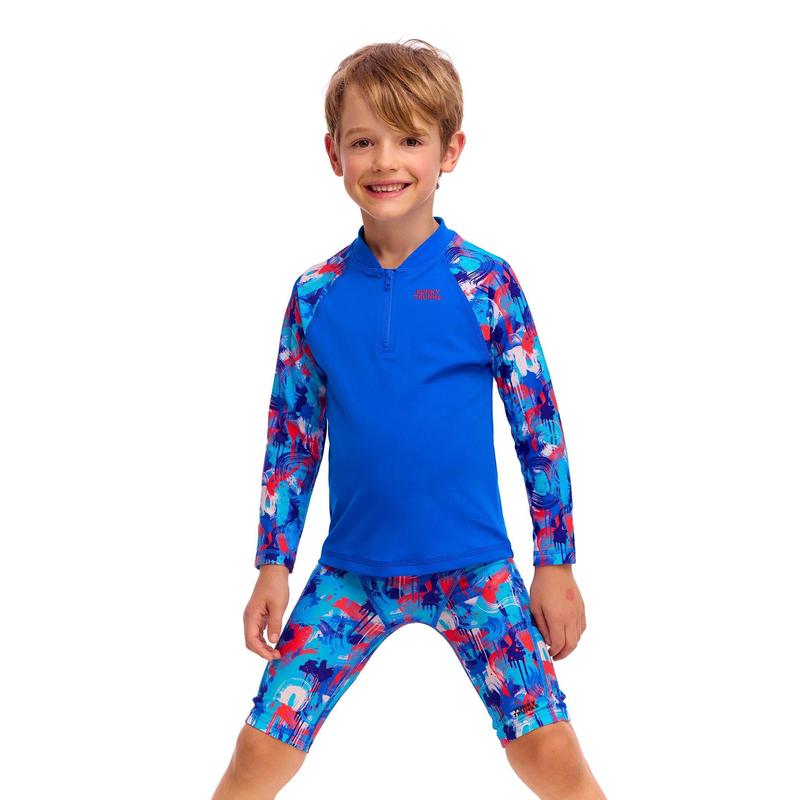 Funky Trunks Toddler Boy's Zippy Rash Vest | Messy Messy Messy-Rashie-Funky Trunks-2-Messy Messy Messy-Ashlee Grace Activewear & Swimwear Online
