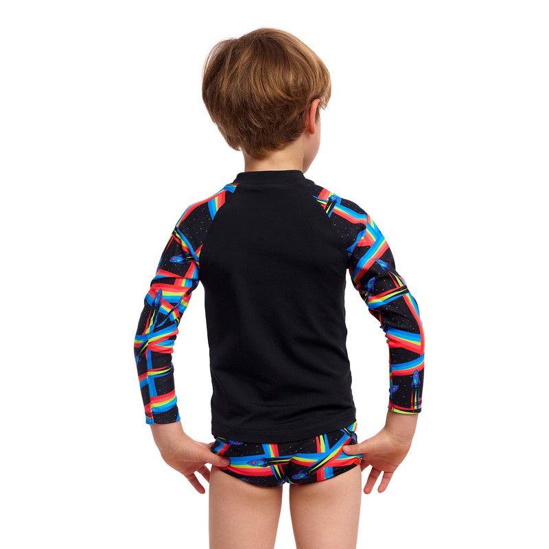 Funky Trunks Toddler Boy's Zippy Rash Vest | Pocket Rocket-Rashie-Funky Trunks-2-Pocket Rocket-Ashlee Grace Activewear & Swimwear Online