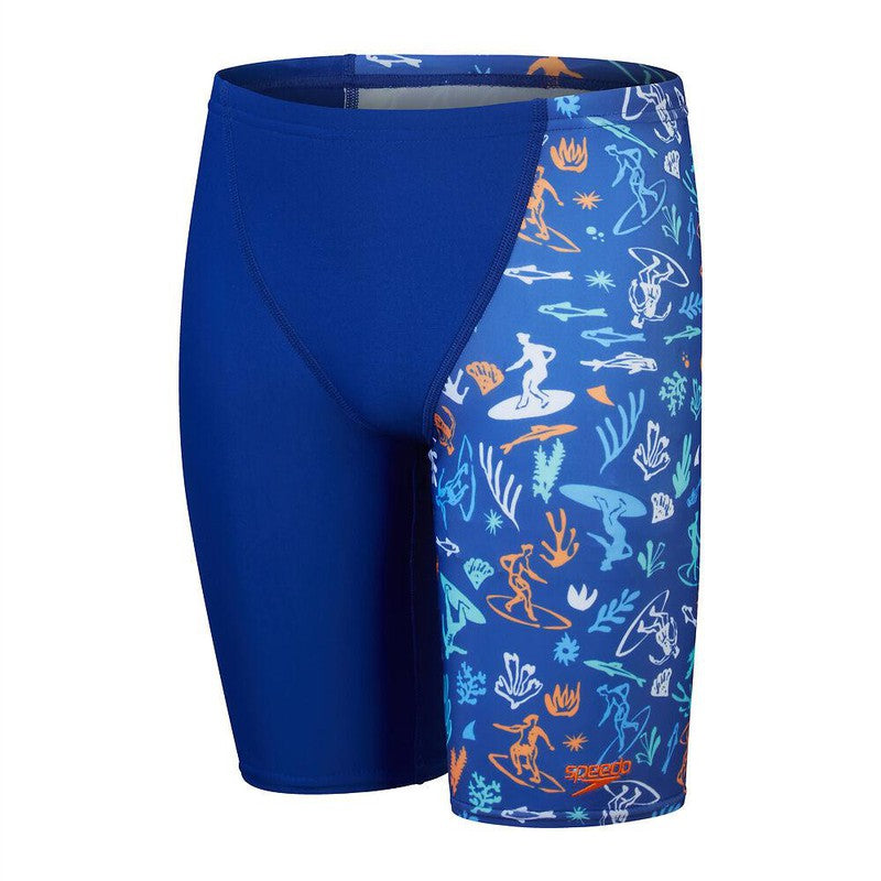 Speedo Boys Digital Allover V-Cut Jammer-Swimwear-Speedo-AU6 | GB5-6-Cobalt/Mandarin Peel/Arctic Glass-Ashlee Grace Activewear & Swimwear Online