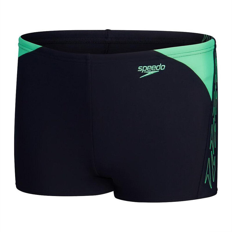 Speedo Boys Hyperboom Splice Aquashort-Swimwear-Speedo-5-6-True Navy/Harlequin Green-Ashlee Grace Activewear & Swimwear Online