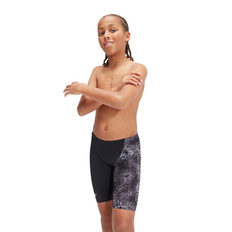Speedo Boys Placement V-Cut Digital Jammer-Swimwear-Speedo-AU10 | GB9-10-Black/Usa Charcoal/Dove Grey-Ashlee Grace Activewear & Swimwear Online