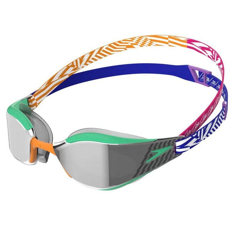 Speedo Fastskin Hyper Elite Mirror Goggle-Swim Goggles & Masks-Speedo-ONE SIZE-Green/Orange/Cobalt-Ashlee Grace Activewear & Swimwear Online