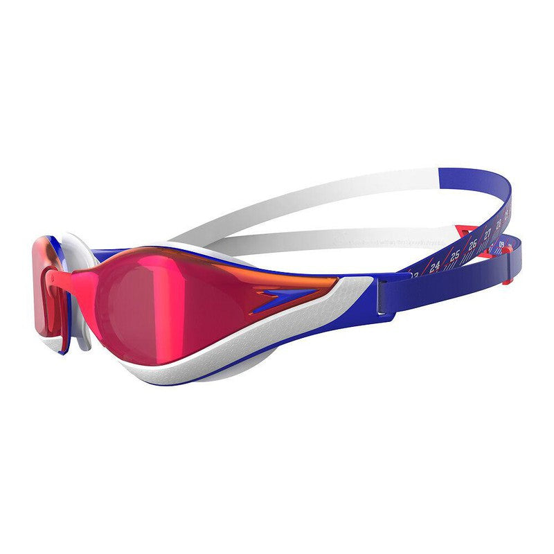 Speedo Fastskin Pure Focus Mirror Goggle-Swim Goggles & Masks-Speedo-ONE SIZE-Flame Red/True Cobalt/White/Shadow-Ashlee Grace Activewear & Swimwear Online