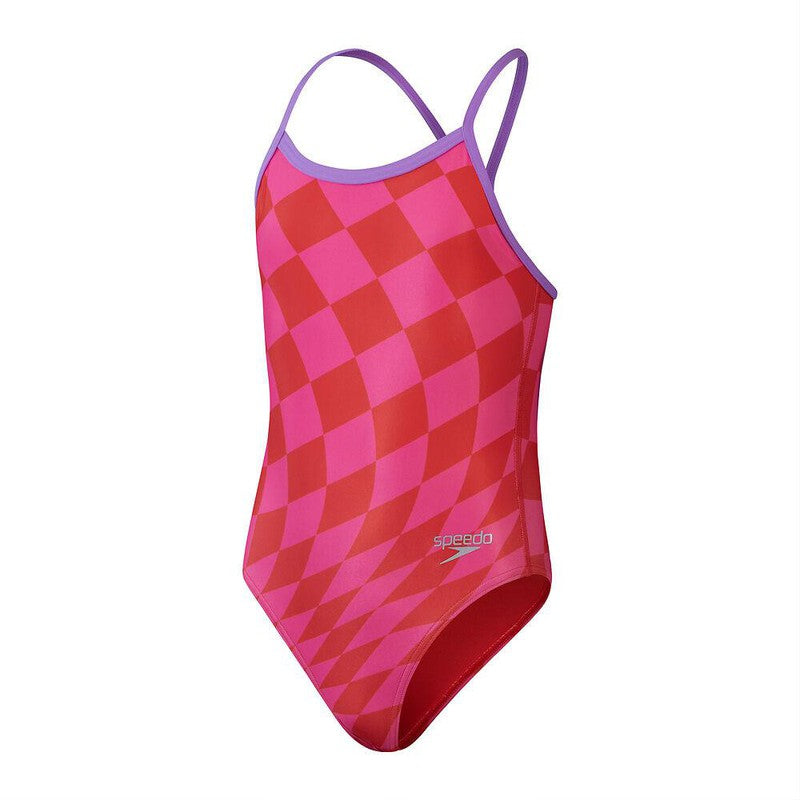 Speedo Girls Allover V-Back-Swimwear-Speedo-AU8 | GB9-10-Watermelon/Flare Pink/Mandarin Peel-Ashlee Grace Activewear & Swimwear Online