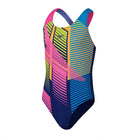 Speedo Girls Digital Placement Splashback-Swimwear-Speedo-AU4 | GB5-6-Cerulean Blue/Flare Pink/Mandarin Peel/Bitter Lime/Bolt selected-Ashlee Grace Activewear & Swimwear Online
