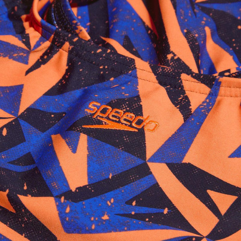 Speedo Girls Hyperboom Allover Medalist-Swimwear-Speedo-6-True Navy/True Cobalt/Volcanic Orange-8-1285815579-Ashlee Grace Activewear & Swimwear Online