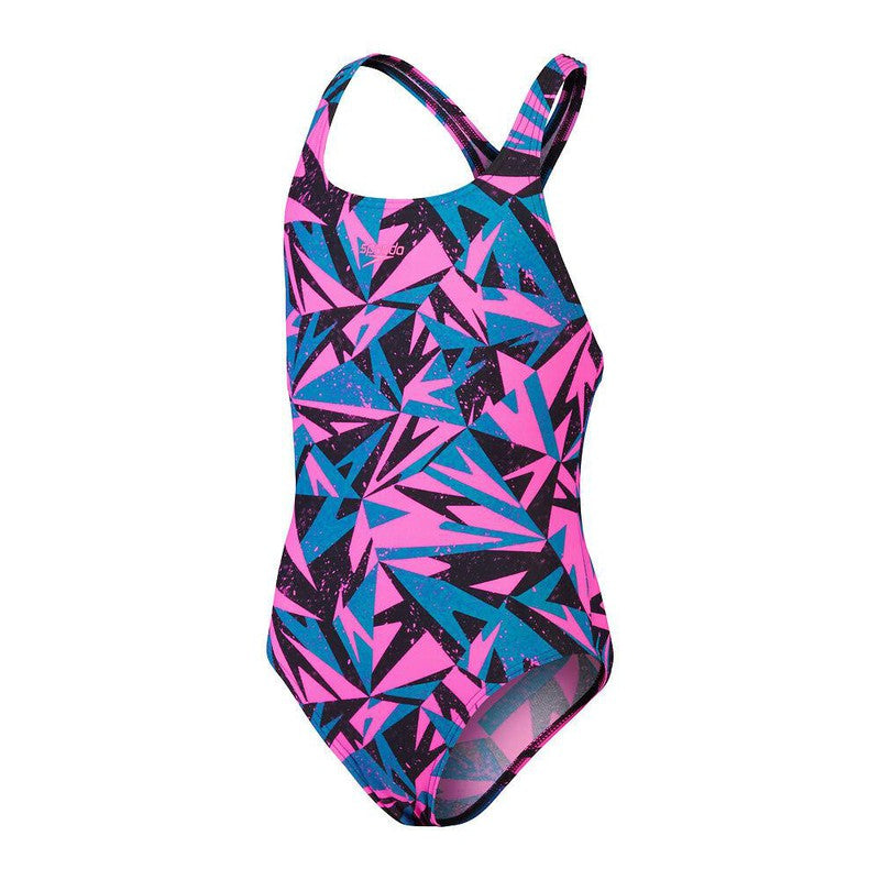 Speedo Girls Hyperboom Allover Medalist-Swimwear-Speedo-6-Black/Ocean Depths/Candy Vibe-8-1285815578-Ashlee Grace Activewear & Swimwear Online