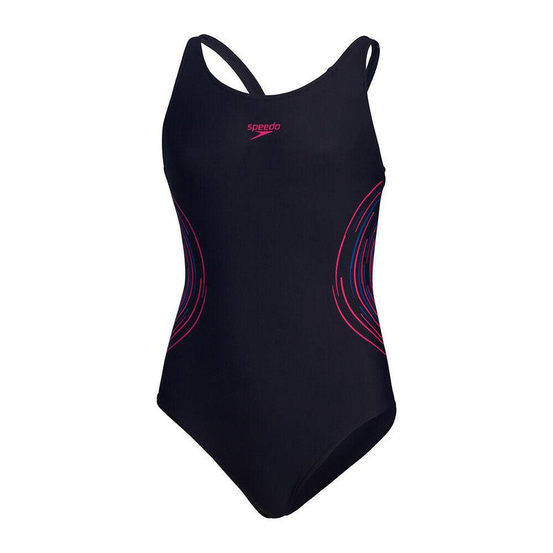 Speedo Girls Placement Muscleback-Swimwear-Speedo-8-True Navy/Electric Pink/True Cobalt-Ashlee Grace Activewear & Swimwear Online