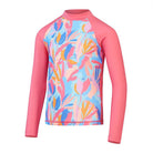 Speedo Girls Printed Long Sleeve Rash Top-Swimwear-Speedo-AU6 | GB5-6-Fandango Pink/Marine Blue/Funny Pink/Pumpkin Spice-Ashlee Grace Activewear & Swimwear Online
