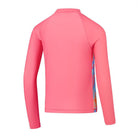 Speedo Girls Printed Long Sleeve Rash Top-Swimwear-Speedo-AU6 | GB5-6-Colour Neon Violet/Parma Violet/Baja Blue/Mango/Twilight Mauve-Ashlee Grace Activewear & Swimwear Online