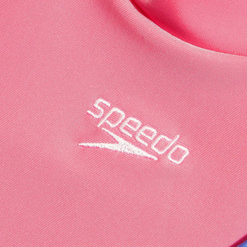 Speedo Girls Printed Short Sleeve Sun Top-Swimwear-Speedo-AU6 | GB7-8-Baja Blue/Mango/Twilight Mauve/Carrot Cake/Neon Violet-Ashlee Grace Activewear & Swimwear Online