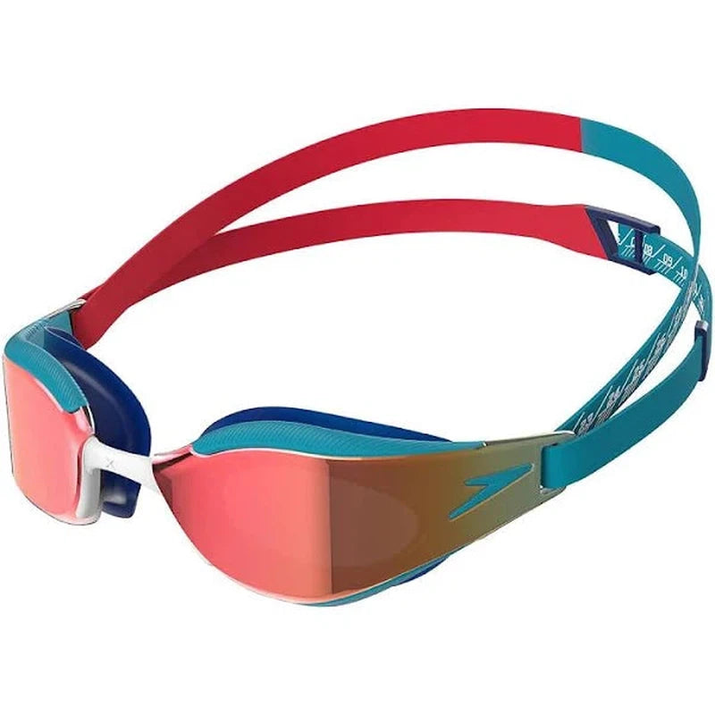 Speedo Junior Fastskin Hyper Elite Mirror Goggle-Swim Goggles & Masks-Speedo-ONE SIZE-Flame Red/Bolt/White-Ashlee Grace Activewear & Swimwear Online
