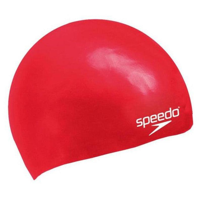 Speedo Junior Moulded Silicone Swim Cap-Swim Caps-Speedo-ONE SIZE-Red-Ashlee Grace Activewear & Swimwear Online